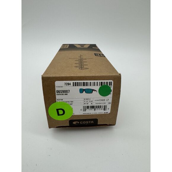 Costa Del Mar Reefton Polarized Sunglasses Tortoise /Green Mirror 580P New In Bx - Picture 11 of 11